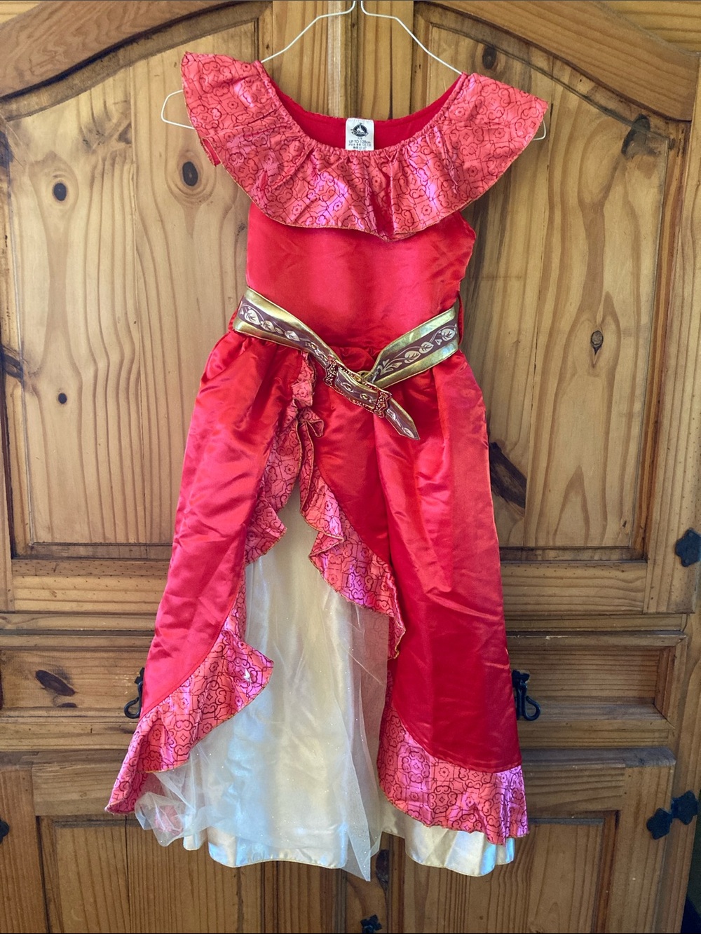Girls Disney Princess Elena red gold dress costume size 7/8